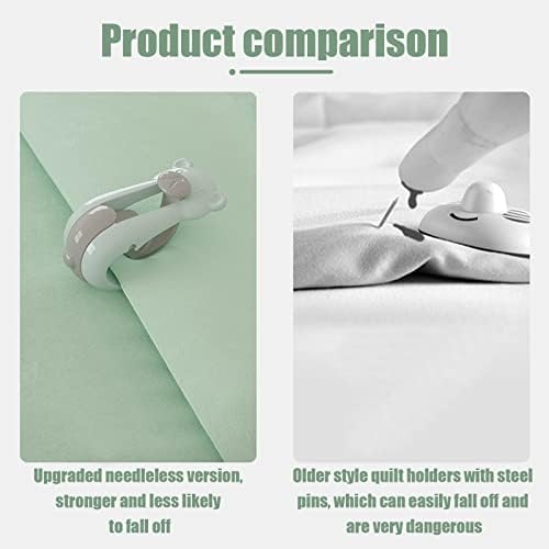 Suxgumoe Bear-shaped Duvet Cover Clips 6PCS Anti-Slip Quilt Fastener No Need for Pins Green