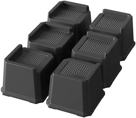 Napnapday Bed Risers 6-Piece Set - Heavy Duty Eco-Friendly 1500 Lbs