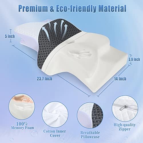 SAHEYER 2-in-1 Ergonomic Memory Foam Pillow