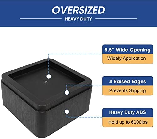 Premium 3-Inch Over_SIZE Bed Riser for 6000lbs with Stackable Design