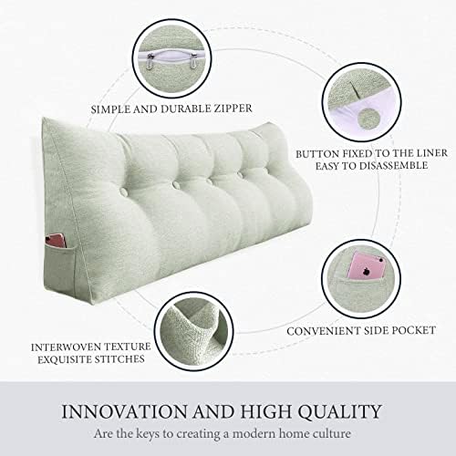 Triangle Oversized Bed Pillow for Back Support Off-White