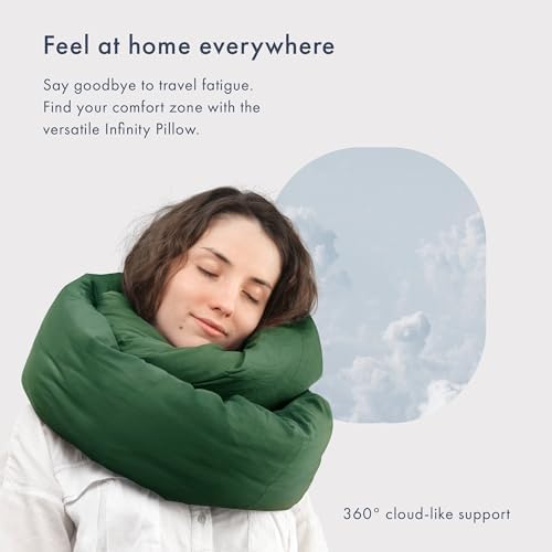 Huzi Infinity Pillow - Travel Neck Support Scarf - 360 Degree Comfort - Machine Washable