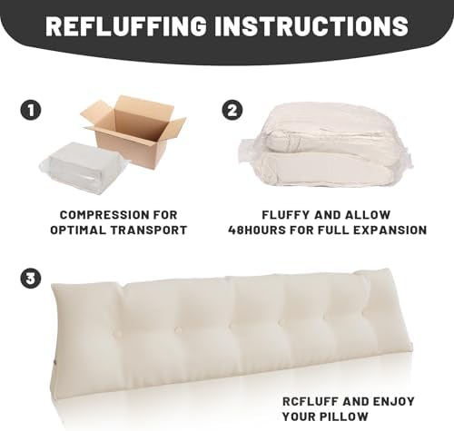 BayHomes - Custom Wedge Headboard Pillow for Sitting in Bed Ergonomic Design with Multiple Fabric Options