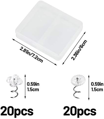 Affordable 40 PCS Upholstery Tacks Twist Pins with Storage Box for Bedskirts and Upholstery 059 Inches