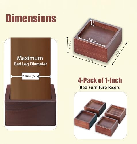 MONTIHOLD Mini Bed Risers 1 Inch Heavy-Duty