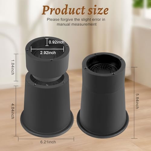 6-Inch Round Heavy Duty Bed Risers with Anti-Slip Shock Absorbing Design