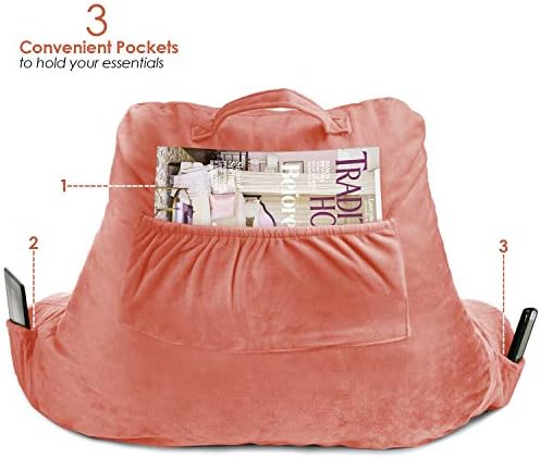 Clara Clark Reading Pillow for Kids Teens Misty Rose
