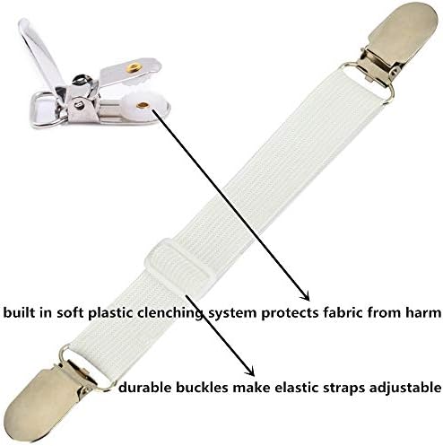 BBDOU Compact Bed Sheet Clips with Durable Clamps