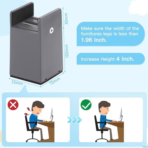 SEISSO Heavy-Duty 4-Piece Bed Risers Adjustable 4 Tall for 1000 lbs