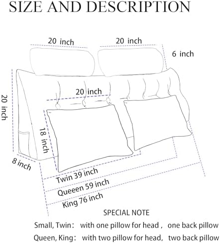 Comfortable Headboard Pillow for Bed Rest with Teddy Velvet Fabric