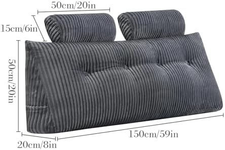 HDNSAUD Headboard Neck Pillow 2-Pack with Removable Cover