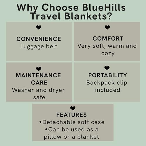 BlueHills Travel Beam - Premium Soft Airplane Blanket Pillow for Travelers Beige