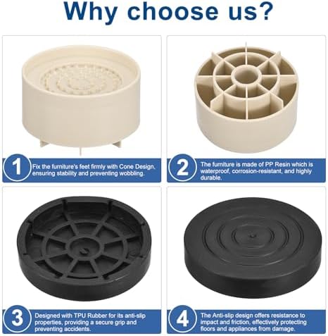 Adjustable Bed Risers 4 Set