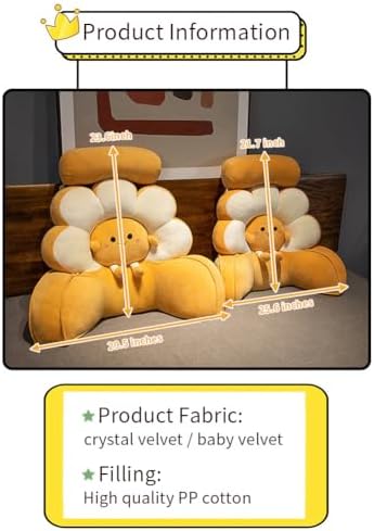 Soft Flower Shaped Reading Pillow with Detachable Headrest and Lumbar Support