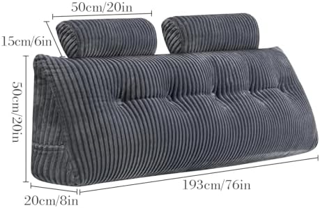 HDNSAUD Headboard Neck Pillow 2-Pack with Removable Cover