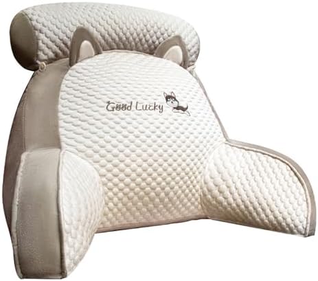 Cool Reading Pillow with Headrest and Arm Support Detachable and Washable Wedge Pillow Grey