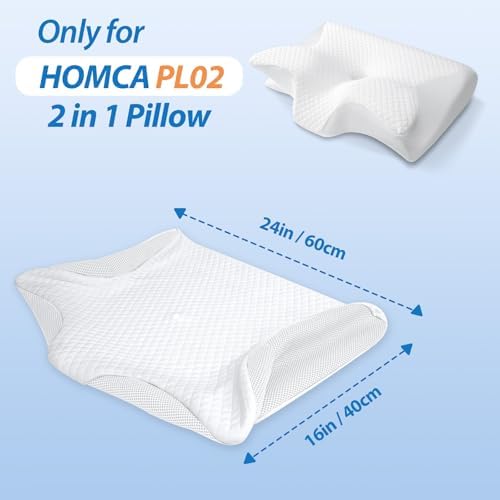 HOMCA Neck Pillow Cover - Hypoallergenic Orthopedic Pillow Case