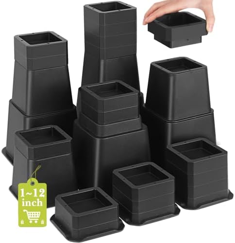 Adjustable 12-inch Bed Risers for Perfect Comfort