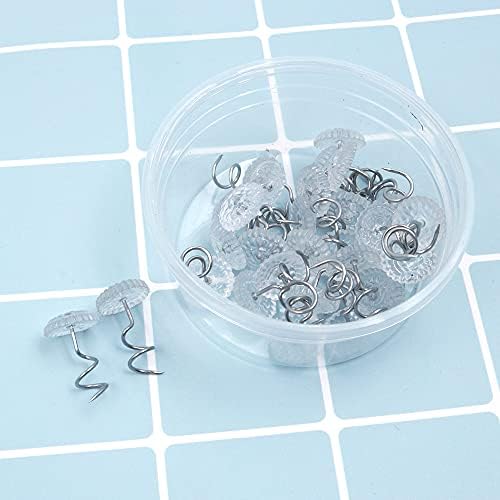 30 Pcs Transparent Head Spiral Needle Bed Skirt Fastening Accessories