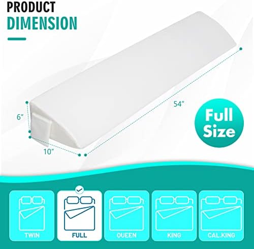 Go flame Expandable Bed Gap Filler Full Size Headboard Pillow for reading sleeping 7 Max Gap