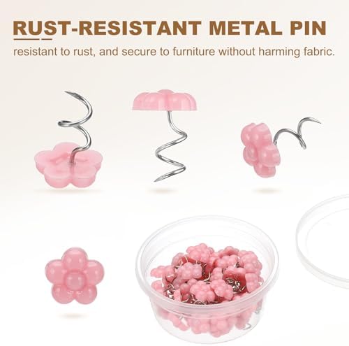 PATIKIL 200 Pcs Upholstery Twist Pins Pink