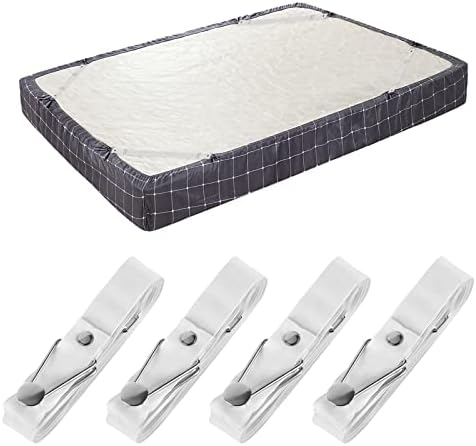 Adjustable Bed Sheet Holder Straps Secure Snap Closure for Fitted Sheets More Set of 4