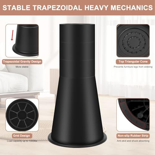 Sturdy 12-Inch Bed Risers Set