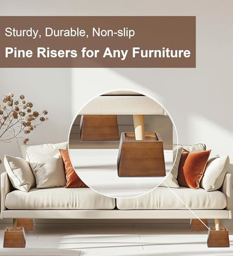 Lufia Wood Bed Risers 3-Inch