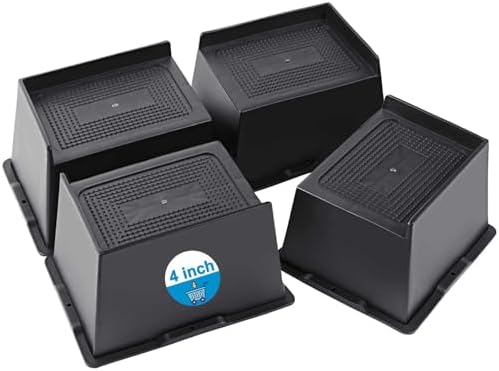 Heavy Duty Bed Risers 4 Inch 4 Pack Black