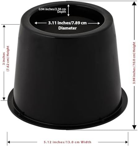 Utopia Bedding 3-Inch Round Bed Risers for Sofa couch chair Black