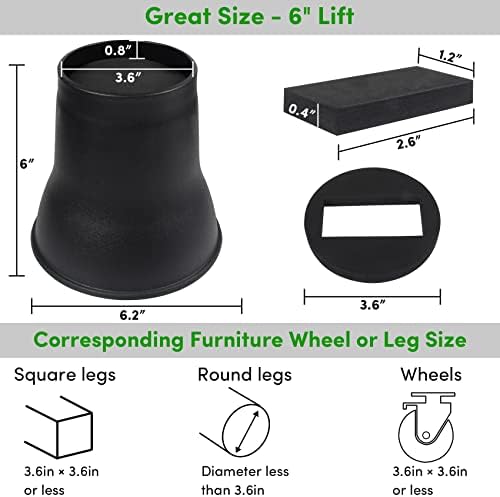 DEDU Bed Risers 6 Inch Heavy Duty Set of 9