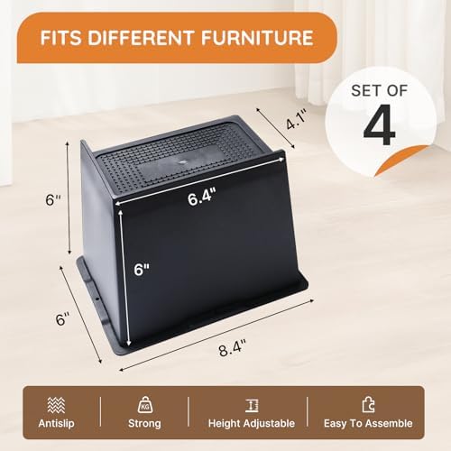 Sturdy Bed Risers for Extra Support