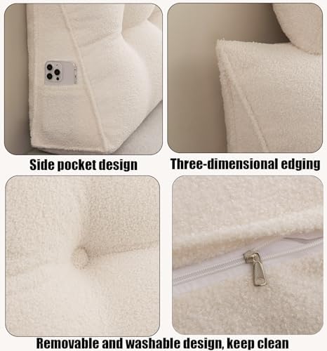 Comfortable Headboard Pillow for Bed Rest with Teddy Velvet Fabric