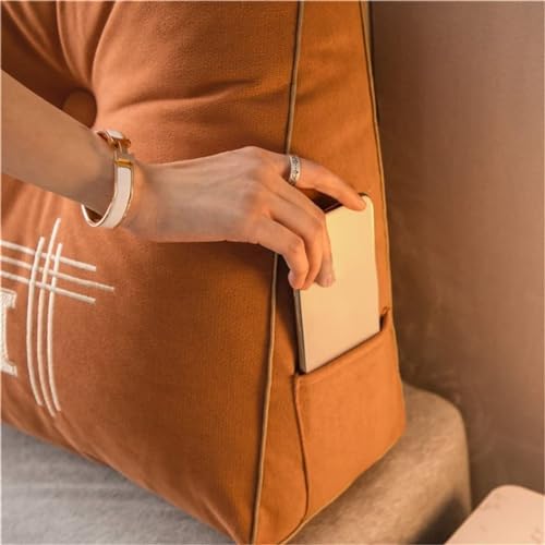 Triangular Headboard Pillow Velvet Daybed Wedge Cushion for Reading and Rest