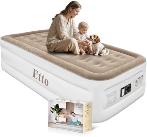 Twin Air Mattress 18 High Built-in Pump Waterproof Portable