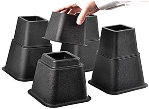 HomeRoots Bed Risers Set of 8 Adjustable for Sleep Seating More