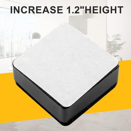 Coufce 12 Inch Height 4-Pack Square Bed Risers Solid Steel Legs for Sofa couch table chair Desk