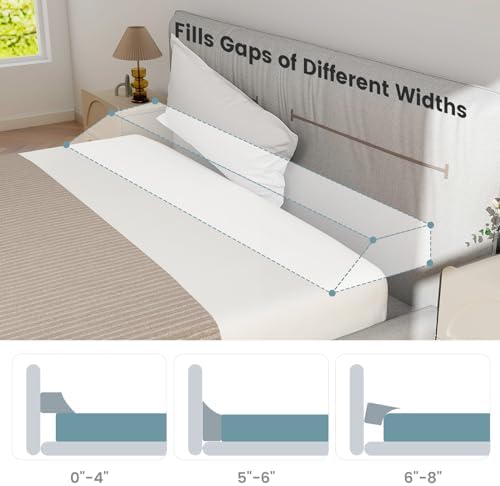 Giantex Full Size Bed Wedge Pillow for Gap Filler Headboard and Mattress Support Grey