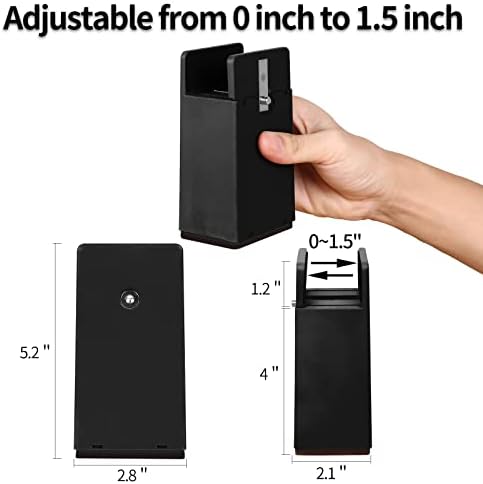 Adjustable Bed Risers 4 Inch Heavy Duty Black 4Pack