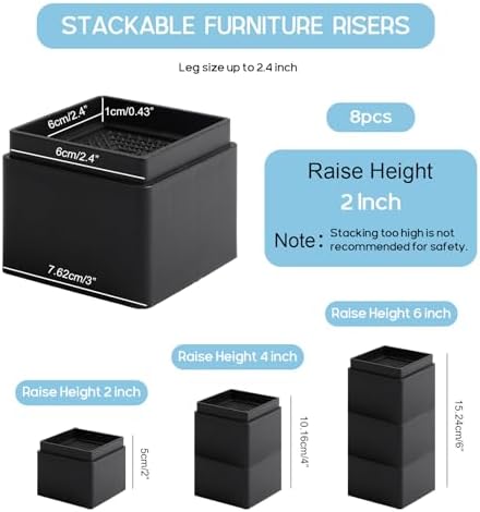 Adjustable Bed Risers for Easy Height Adjustment