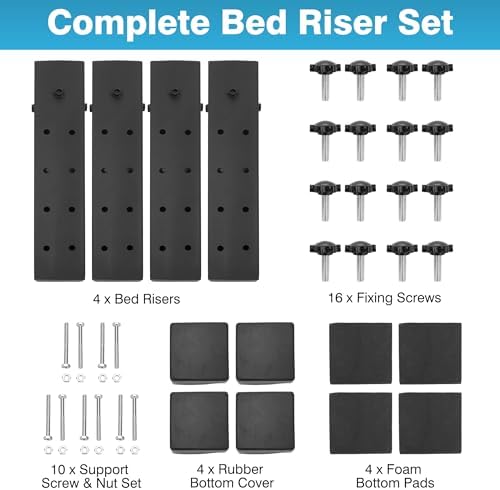 IRONWALLS Dorm Bed Risers Heavy Duty 4 Pack