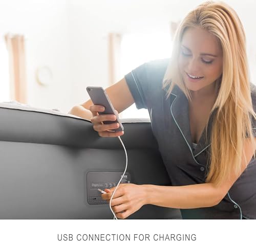 Intex PremAire II Luxury Air Mattress with Electric Pump Queen Size Elevated Bed