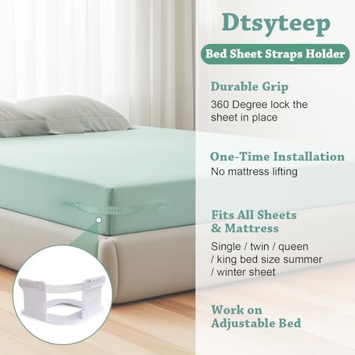 Bed Sheet Holders with Lock Strips for All Mattress Sizes