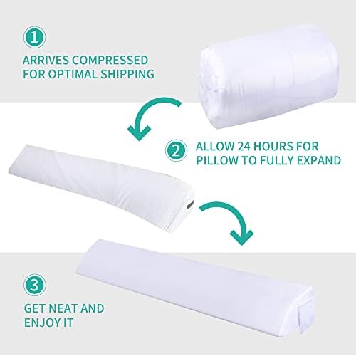 Moavica Bed Wedge Pillow for Headboard Mattress Gap Filler Durable Memory Foam