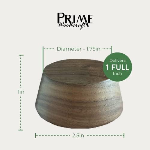 Premium Walnut Wood Furniture Risers - Extra 1 Inch Height Perfect for Cleaning Convenience