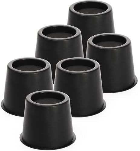 6-Piece Bed Risers Set with Non-Slip Foam Pads