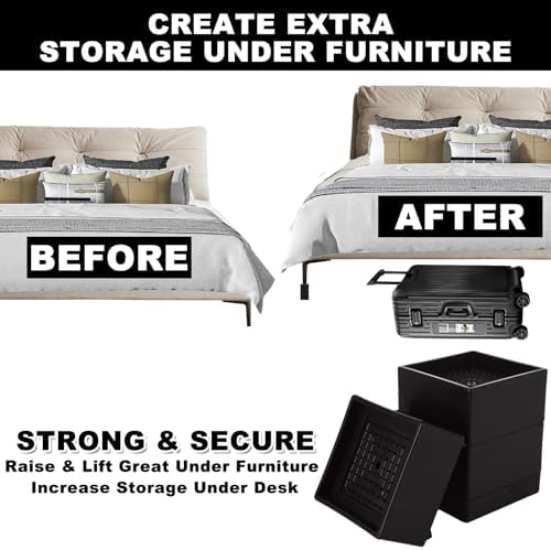 Stackable Bed Risers for Extra Storage and Comfort