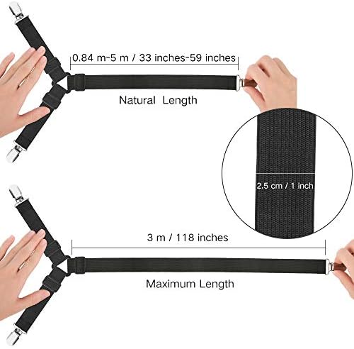 Adjustable Fitted Sheet Straps 2-Piece Secure Bed Sheet Holds