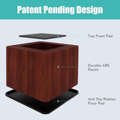 Set of 4 3-Inch Bed Risers Heavy Duty Stylish for Heavy Furniture