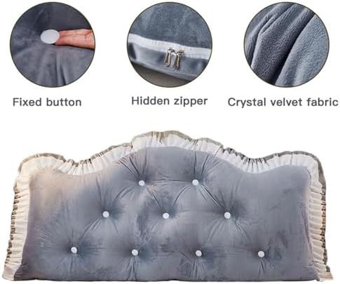 Triangular Headboard Pillow with Washable Velvet Cover